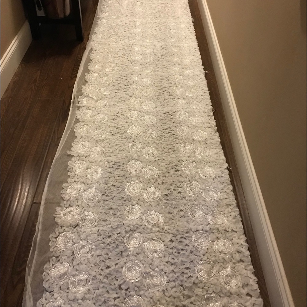 Ivory and Silver Lace Fabric
